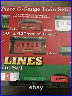 Lionel Lines 36 Piece G-Gauge Christmas Train Set With Remote in box Tested