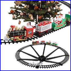 Luxury Electric Christmas Train Tracks Set Lights Sound Kids Toy Gift Tree Decor