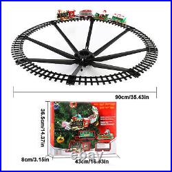 Luxury Electric Christmas Train Tracks Set Lights Sound Kids Toy Gift Tree Decor