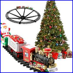 Luxury Electric Christmas Train Tracks Set Lights Sound Kids Toy Gift Tree Decor