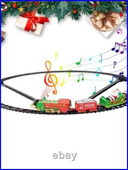 Luxury Electric Christmas Train Tracks Set Lights Sound Kids Toy Gift Tree Decor