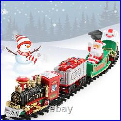 Luxury Electric Christmas Train Tracks Set Lights Sound Kids Toy Gift Tree Decor