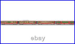MTH RailKing 30-68266 Christmas 60' streamlined passenger 4-car set w LEDs NIB
