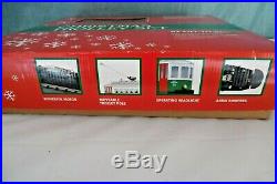 MTH RailKing Christmas TROLLEY TRAIN SET with 4pc extra Straight & 2 Track Bumpers
