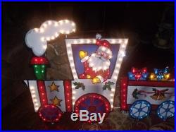 Merry Christmas Outdoor Lighted Animated Motion Lights Santa Train Set Sign 9.8