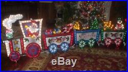 Merry Christmas Outdoor Lighted Animated Motion Lights Santa Train Set Sign 9.8