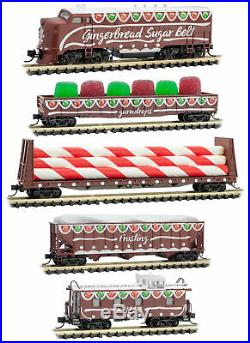 Micro-Trains MTL N-Scale Gingerbread Sugar Belt Christmas 2019 Train Set