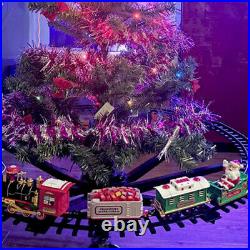 Mini Christmas Electric Train with Sound Light Music Set for Boys Girls (C)