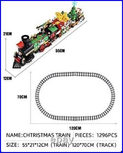 Motorized Christmas Train with Sound & Lights Building Blocks Toy Bricks Set
