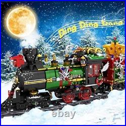Motorized Christmas Train with Sound & Lights Building Blocks Toy Bricks Set