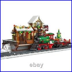 NEW 1362PCS Christmas Train Station Winter City MOC Building Set