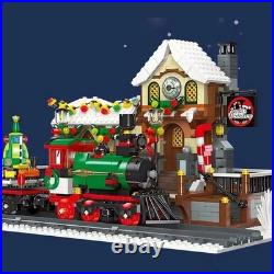 NEW 1362PCS Christmas Train Station Winter City MOC Building Set