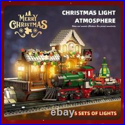 NEW 1362PCS Christmas Train Station Winter City MOC Building Set