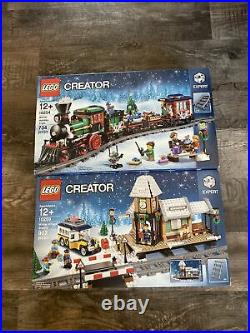 NEW NIB LEGO Creator 10254 & 10259 Winter Village & Winter Holiday Train