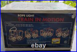 NOS Animated Christmas Train Rope Light Yard Decoration 4 Pc Sealed Box New
