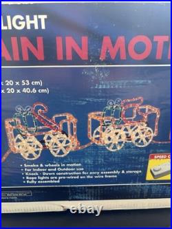 NOS Animated Christmas Train Rope Light Yard Decoration 4 Pc Sealed Box New