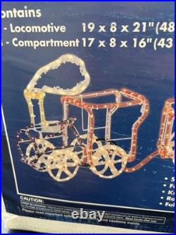 NOS Animated Christmas Train Rope Light Yard Decoration 4 Pc Sealed Box New
