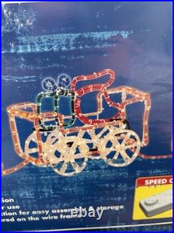 NOS Animated Christmas Train Rope Light Yard Decoration 4 Pc Sealed Box New