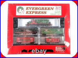 N Scale EVERGREEN EXPRESS CHRISTMAS Locomotive, Car & Caboose Set, Micro Trains