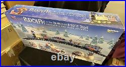 New 2001 Bass-rankin Rudolph's Red Nose Express Train Set Mib Factory Sealed Set