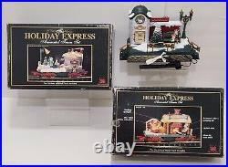 New Bright The Holiday Express Animated Train Set Lot Of 3 384-2,3,10
