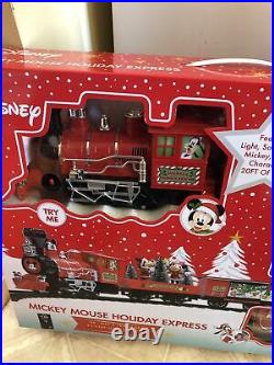 New Disney Mickey Mouse Holiday Express 36 Piece Collectors Edition Train Set
