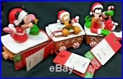 New Set 2016 Hallmark Wireless Disney Christmas Express Train Mickey Goofy Pluto