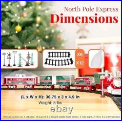 North Pole Express Battery O Gauge Toy Train Set with Remote, Locomotive, Train