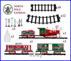 North Pole Express Battery O Gauge Toy Train Set with Remote, Locomotive, Train