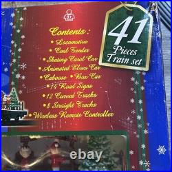 North Pole Express Train Set Musical Elf Version Wireless Remote 18ft Track
