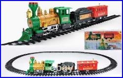 Northlight Green & Red Battery Operated Christmas Express Train 19 Piece Set