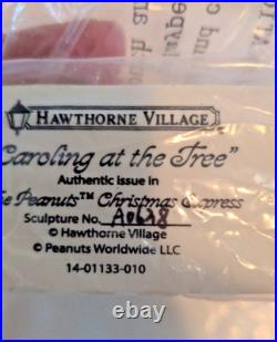 Peanuts Christmas Express Train Car Hawthorne Village Caroling at the Tree COA