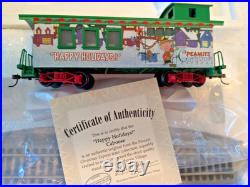 Peanuts Christmas Express Train Car Hawthorne Village Happy Holidays Caboose COA