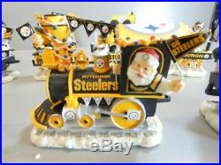 Pittsburgh Steelers Danbury Mint COMPLETE 12 Piece Christmas Train Set Football
