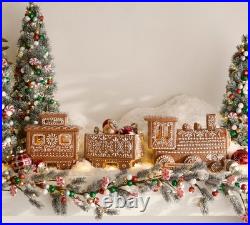 Pottery Barn Ceramic Gingerbread Train Set Christmas Collection