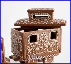 Pottery Barn Ceramic Gingerbread Train Set Christmas Collection