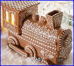 Pottery Barn Ceramic Gingerbread Train Set Christmas Collection