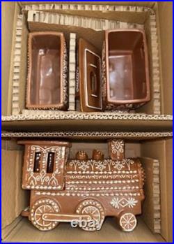 Pottery Barn Ceramic Gingerbread Train Set Christmas Collection