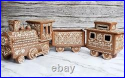 Pottery Barn Ceramic Gingerbread Train Set Christmas Collection