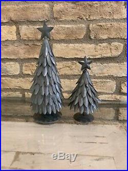 Pottery Barn Galvanized Small Tall House Train Station Large And Small Tree Set
