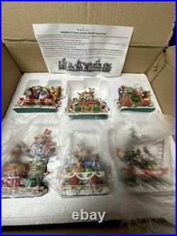 RARE Danbury Mint The Christmas Cat Express Holiday Train Set Of 6 NEW
