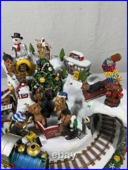 (RARE) Danbury Mint Yorkie Dog Christmas Tree Wonderland Train Set RETIRED