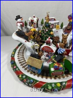 (RARE) Danbury Mint Yorkie Dog Christmas Tree Wonderland Train Set RETIRED