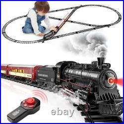 RC Train Set, Alloy Steam Locomotive with Light-Up Cars and Tracks Train Set RC Train Set, Alloy Steam Locomotive with Light-Up Cars and Tracks Train Set