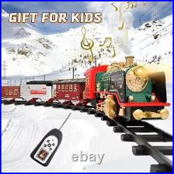 Race Track Electric Christmas Train Tracks Set Kids Toy with Lights Sound Railroad