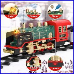 Race Track Electric Christmas Train Tracks Set Kids Toy with Lights Sound Railroad