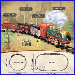 Race Track Electric Christmas Train Tracks Set Kids Toy with Lights Sound Railroad