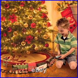 Race Track Electric Christmas Train Tracks Set Kids Toy with Lights Sound Railroad