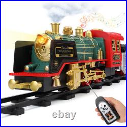 Race Track Electric Christmas Train Tracks Set Kids Toy with Lights Sound Railroad