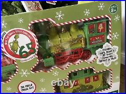Rare Grinch Holiday Express 36pc Christmas Train Set Collectors Edition 20ft Trk